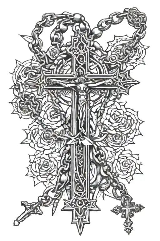 rosary tattoo design idea