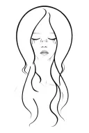 gemini sign with crying woman tattoo design idea