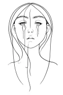 gemini sign with crying woman tattoo design idea