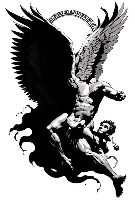 icarus falling from the sun tattoo design idea