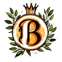 letter b in side of an olive branch circle with a crown on top  tattoo design idea