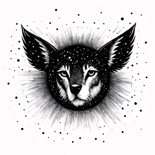 aurora borealis instead of black dot tattoo design idea