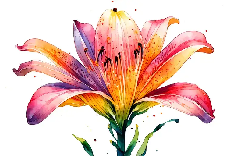 geshia and spider lily tattoo design idea