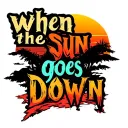 "when the sun goes down" sunset tattoo design idea