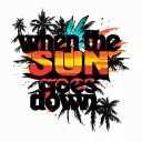 "when the sun goes down" sunset tattoo design idea