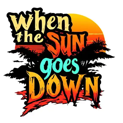 "when the sun goes down" sunset tattoo design idea