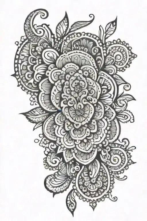 henna inspired patterns tattoo design idea