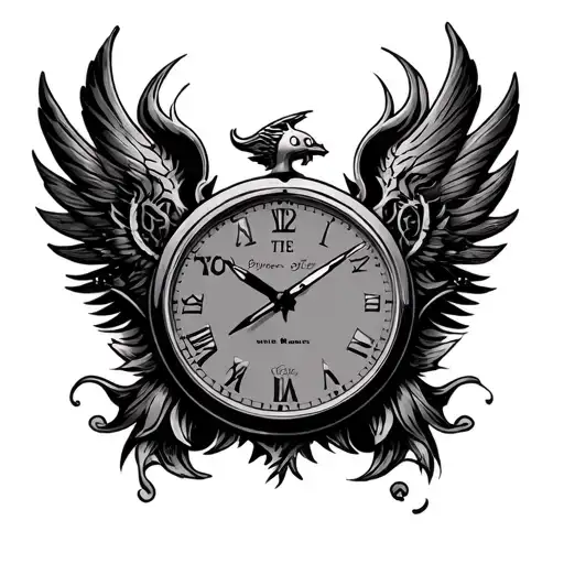 spitfire clock surrounded tattoo design idea