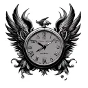 spitfire clock surrounded tattoo design idea