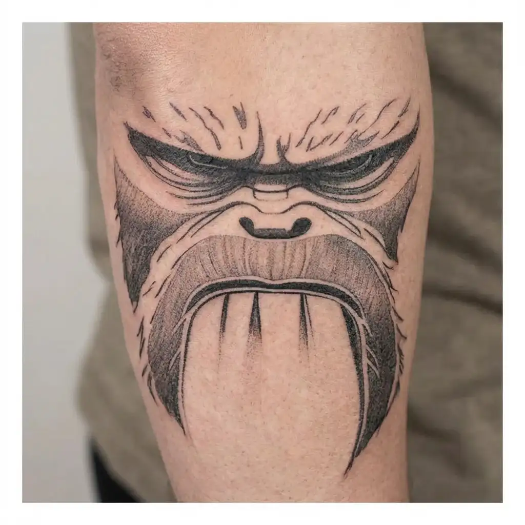bigfoot smoking a blunt tattoo design idea