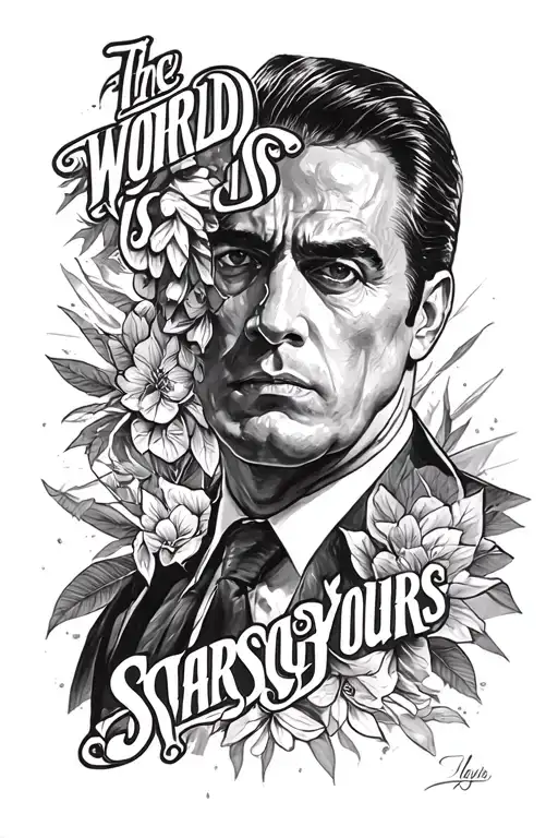 Scarface "The world is yours" tattoo design idea