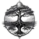Mortality mixed tree of life tattoo design idea