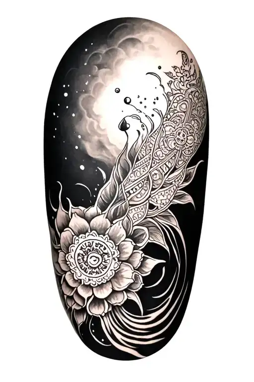 I want a shoulder and arm tattoo (above the elbow) incorporating the following aspects -Scottish Mandala,Sealife - Co tattoo design idea