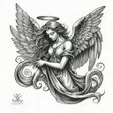 seraphim angel tattoo design idea