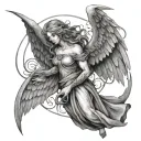 seraphim angel tattoo design idea