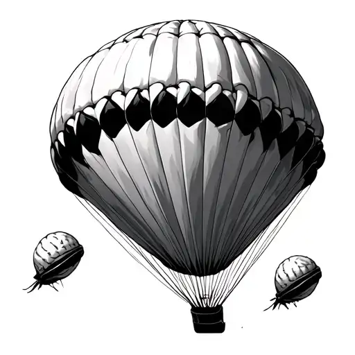 baseball parachuting tattoo design idea