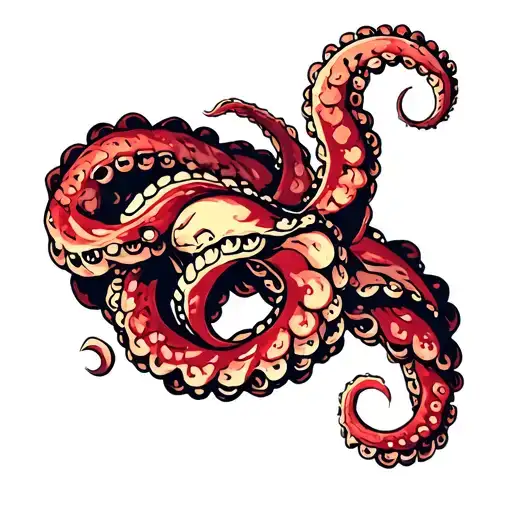 tentacles wrapped on the arm tattoo design idea