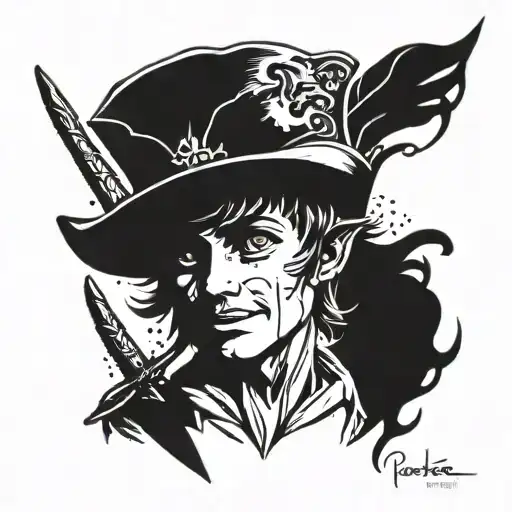 Peter Pan Soldier worrier tattoo design idea