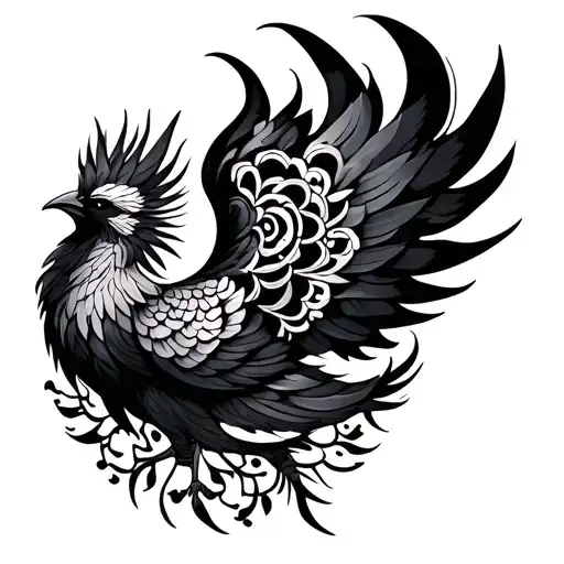 Mandala Phoenix tattoo design idea