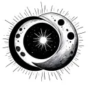 moons connecting with light rays tattoo design idea