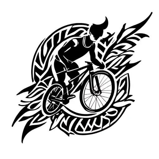 triathlon club logo tattoo design idea