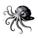 Coverup Space With octopus  flowers  tattoo design idea