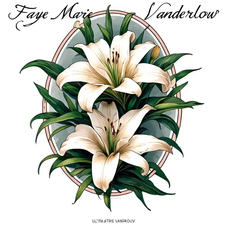 "Faye Marie Vanderlouw" lilies intertwined tattoo design idea