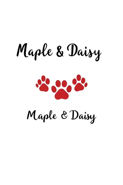 "Maple & Daisy" "Maple & Daisy" 2 dog paws cute style tattoo design featuring tattoo design idea