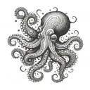 An octopus with its tentacles forming the shape of a father and son symbol tattoo design idea