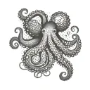 An octopus with its tentacles forming the shape of a father and son symbol tattoo design idea