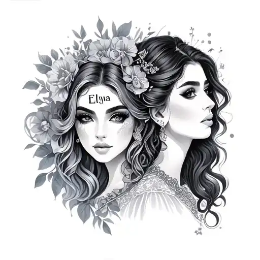 3 Names Hadi Eliya and Elena tattoo design idea