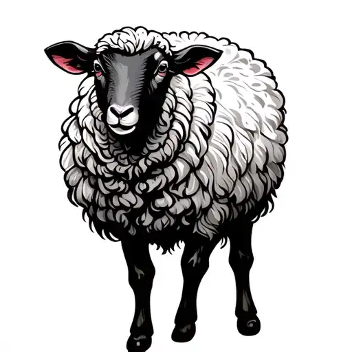 a heart broken beautiful black sheep that tattoo design idea
