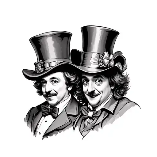 Willy Wonka and Mad Hatter tattoo design idea