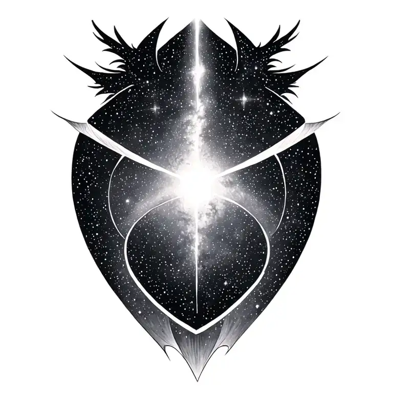 milky way galaxy with no color tattoo design idea