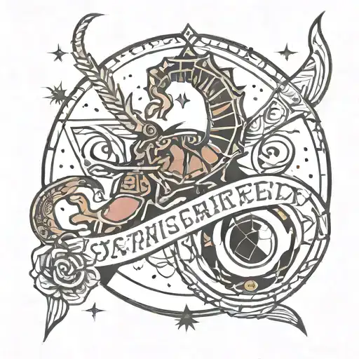 zodiac signs scorpio capricorn saggitarius starconstellation tattoo design idea