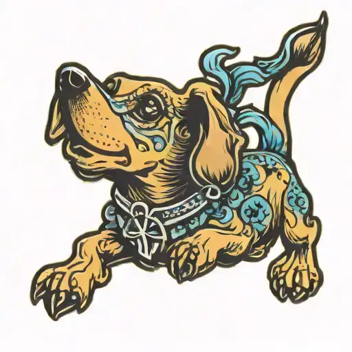dachshund patronus charm from harry potter tattoo design idea
