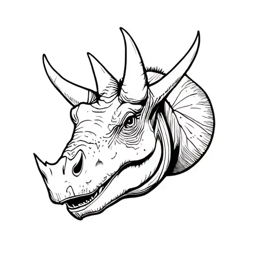 small triceratops face outline tattoo tattoo design idea