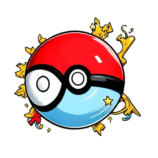 a pokeball, great ball, ultra ball, and master ball next to each other  tattoo design idea