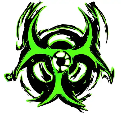 biohazard neon green with black tattoo design idea