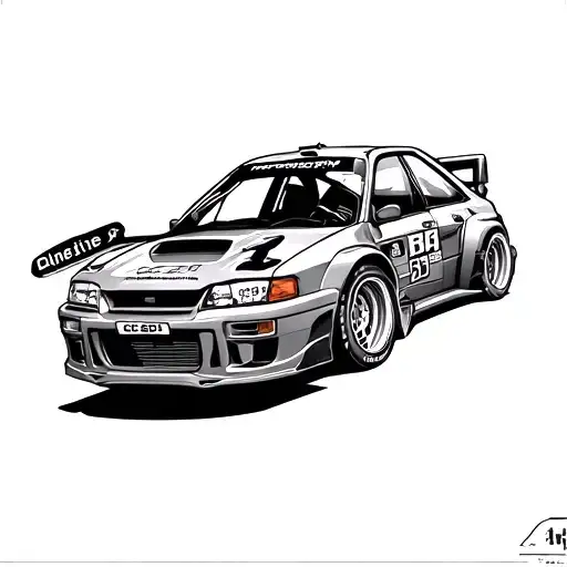 impreza gc8 555 rally car off road tattoo design idea