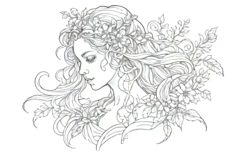 Ophelia painting tattoo design idea