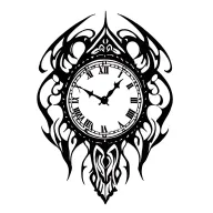 Gothic clock tattoo design idea