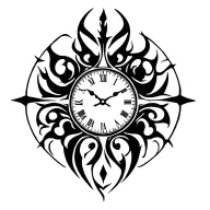 Gothic clock tattoo design idea