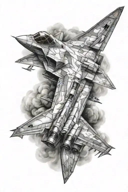 f22 raptor fighter jet tattoo design idea