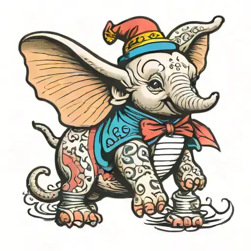 dumbo with the words to the moon and back tattoo tattoo design idea