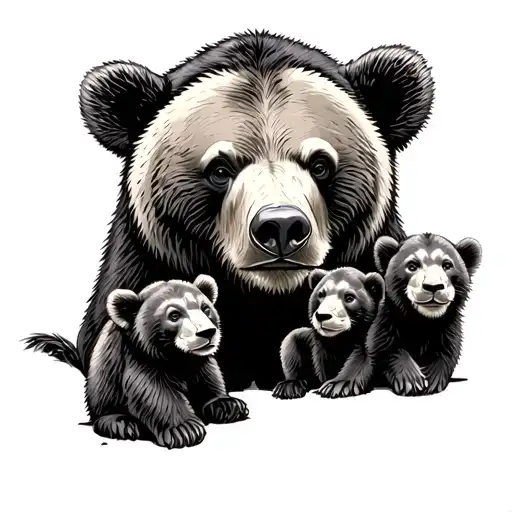 Papa Bear And Cubs tattoo design idea