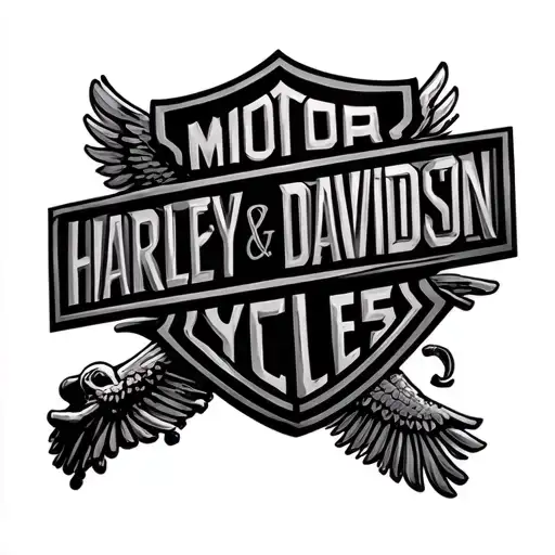 harley davidson bar and shield tattoo design idea