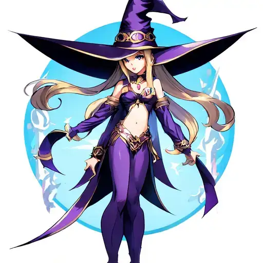 can you create an image of the 'dark magician girl' from yu-gi-oh tattoo design idea