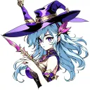 can you create an image of the 'dark magician girl' from yu-gi-oh tattoo design idea