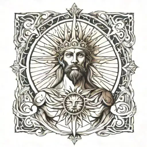 Helios god of the sun  tattoo design idea